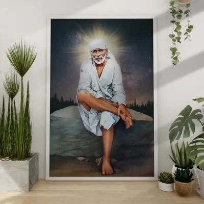 Sai Baba Sitting Under Peepal Tree – 8 x 12 Inch